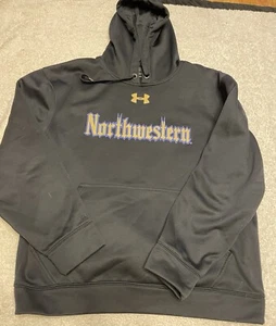 Under Armour Herren Northwestern Polyester Hoodie Black Storm Größe Large lose - Bild 1 von 12