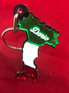Personalisierter Schlüsselanhänger italienischer Stiefel individueller Name kostenlose Gravur Italien Keychain - Bild 1 von 12