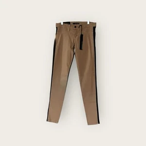 Flying Monkey Tuxedo Stripe Skinny Jeans Womens sz 7 Tan Black - Picture 1 of 4