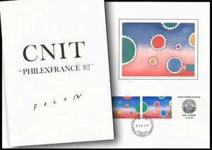 Timbre gravé - Diptyque France 1982 - PHILEXFRANCE 82, Paire FOLON (TG82-F2200AD - Picture 1 of 3