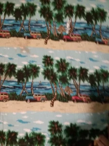 SÁBANA BAJERA HAWAIANA PALMERAS TROPICALES OCÉANO WOODIE VAGONES ALGODÓN DISEÑOS HD - Imagen 1 de 8