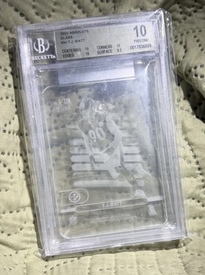 2022 Panini Absolute Glass #34 TJ Watt Chargers SSP BGS 10 PRISTINE - Image 1 of 2
