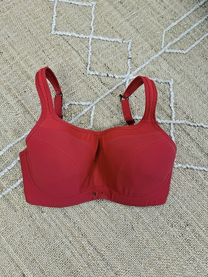 Sujetador de gimnasio rojo PANACHE Sport 32F Style 5021 con aros fitness correr espalda corredora Foto 1 de 4
