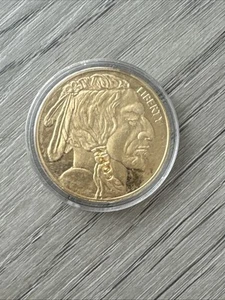 Copy 2012 US Buffalo Indian Head Gold Plated Coin Copy In Plastic Case Deals - Picture 1 of 2