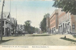 c1910 Bradford Vermont Main Street Cunningham Leute Postkarte 25-9473 - Bild 1 von 2