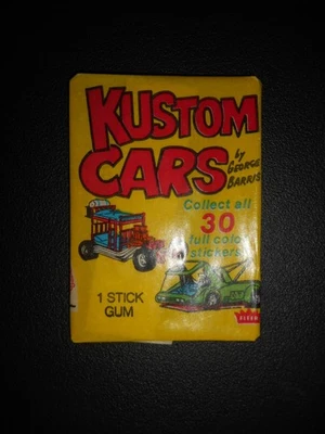 1975 KUSTOM CARS STICKERS (1ST SERIES) WAX PACK FLEER *WRAPPER VARIATION* - Image 1 of 2