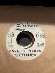 DOOWOP The Accents Rags To Riches / Where Can I Go Sultan 5500 1961 VG+ - Bild 1 von 2