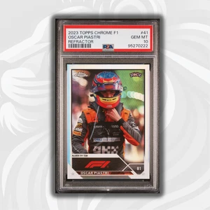 PSA 10 - Oscar Piastri #41 - Refractor - 2023 Topps Chrome F1 - Rookie Card - Picture 1 of 5