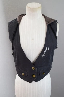 Chaleco Von Dutch Gris Medio Botón Militar Dos Botones Con Capucha De Colección Y2K Punk Foto 1 de 4