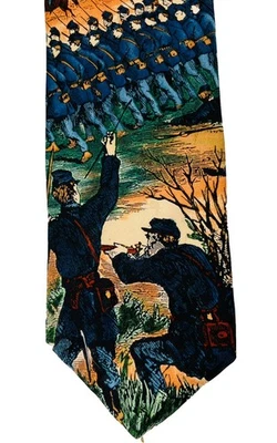 Windsor Civil War Shiloh Neck Tie 100% Silk Battle American Series 57x3.75” Vtg - Image 1 of 4