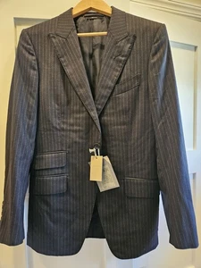 Tom Ford Blue Pinstripe Peak Label Jacket - Picture 1 of 11