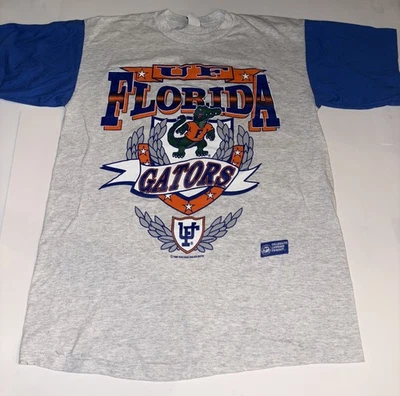 Vintage 90s NCAA Sports Line UF Florida Gators Shirt Sz. L 1995 USA Gray Blue - Image 1 of 4
