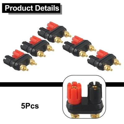 5 Pack Dual Banana Female Binding Post Panel Mount Socket Connector 4mm 2 Way - Image 1 of 4