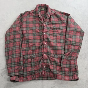 Camisa de pijama Sid Mashburn roja a cuadros para hombre M mediana algodón ropa de dormir bolsillos - Imagen 1 de 10