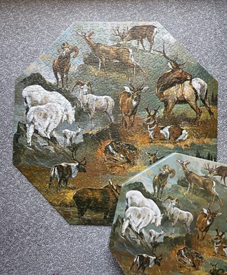 Jigsaw Puzzle Springbok 500 Pc Exc Complete 1971 Hoofed Game Animals Octagon  Ud - Image 1 of 4