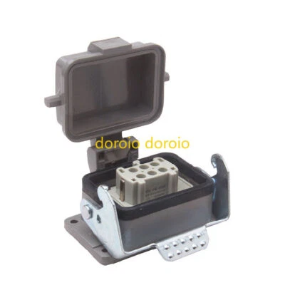  6-pin heavy duty connector side single-lock With dust cover HDC-HE-006F HE-006M - Image 1 of 4