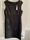 Bnwt Womens Black Sequinned Body Con Sheath Dress Party Christmas Uk Size 14