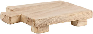 Wood Pedestal Stand Riser Wood Footed Tray for Bathroom Home Kitchen Wooden Soap