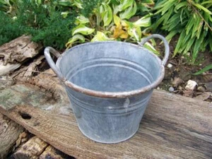 Zink Pflanzkübel Übertopf Blumentopf mit Griffen Shabby Nostalgie Eimer - Bild 1 von 4
