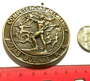 COMPETENCIAS DEL MAMEY AGUAS BUENAS PUERTO RICO 1980 token ficha medalla bronce - Imagen 1 de 5