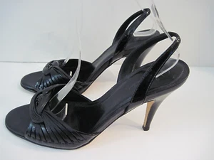 Cole Haan NkeAir Black Leather Front Criss Cross Peep Toe Sling back Heels 8 B - Picture 1 of 6