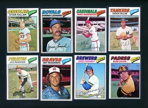 8 Card Lot 1977 Topps MLB Baseball Vintage Cards **See Scans**
