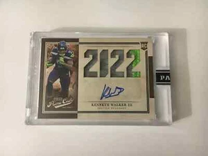 2022 PANINI NFL PRIME CUTS AUTO/PATCH RC KENNETH WALKER III #8 of 10 MADE/SIGNED - Picture 1 of 2