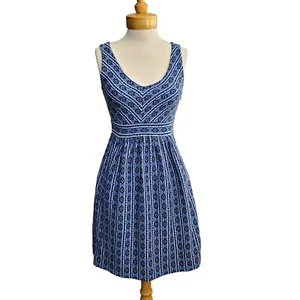 Anthropologie MAEVE Sleeveless Knit Dress Lazuli Tribal Print V-Neck Pockets 4 - Picture 1 of 9