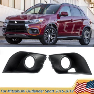Fits 2017 2018 2019 Outlander Sport Left Right Front Fog Light Bezel Cover Black - Foto 1 di 12