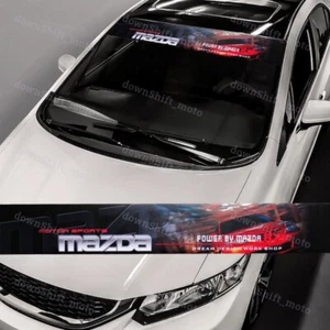 Front Windshield Premium Vinyl For Mazda Speed Motor Racing Banner Decal Sticker - Picture 1 of 5