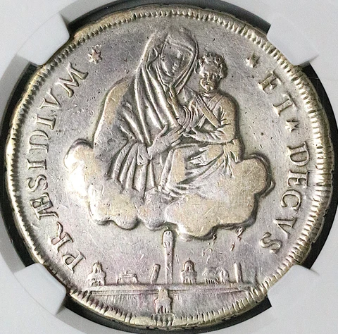 1797 NGC VF Bologna 10 Paoli Scudo Papal City State Italy Silver Coin (23062405C Cover