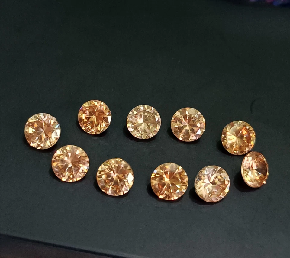 Lote de 20 piezas de piedras preciosas sueltas certificadas con zafiro champán natural corte redondo Foto 1 de 4