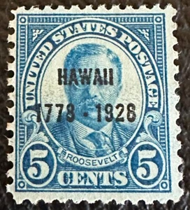 US Stamps #648 Theodore Roosevelt Hawaii 1778-1928 Overprint - Picture 1 of 2