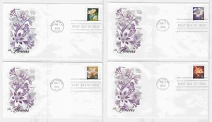 TurtlesTradingPost- Flowers - 2001 #3478-81 FDC  Artcraft Cachet - Picture 1 of 3