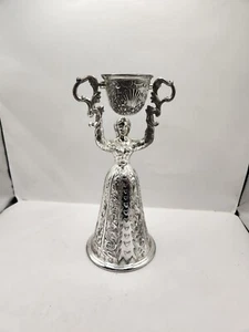 Vintage Wedding Wager Cup Silverplate Intricate Beautiful Lady Japan - Picture 1 of 6
