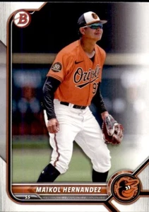 2022 BOWMAN DRAFT BASE PROSPECT BD106 MAIKOL HERNANDEZ ORIOLES - Picture 1 of 2