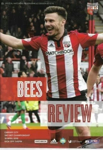 Brentford v Cardiff - Championship - 19th Apr. 2016 - programme - UK FREEPOST - Picture 1 of 1