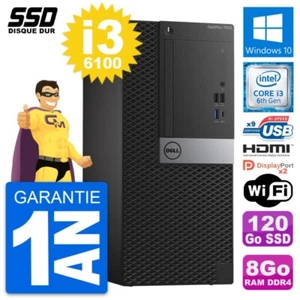 PC tour DELL OptiPlex 7050 Intel i3-6100 RAM 8Go SSD 120Go HDMI Windows 10 Wifi - Bild 1 von 7
