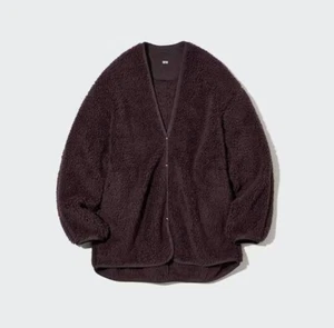 Uniqlo Oversized Sherpa Fleece Shaggy Cardigan Jacket - Picture 1 of 11