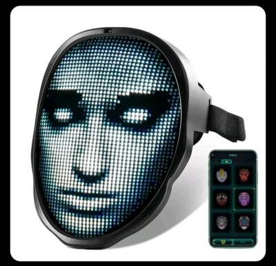 Máscara LED Halloween Programable Iluminación Bluetooth App Control  Foto 1 de 4