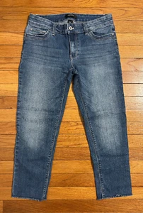 White House Black Market Petites Low Rise Faded Blue Slim Crop Stretch Jeans 8P - Picture 1 of 5