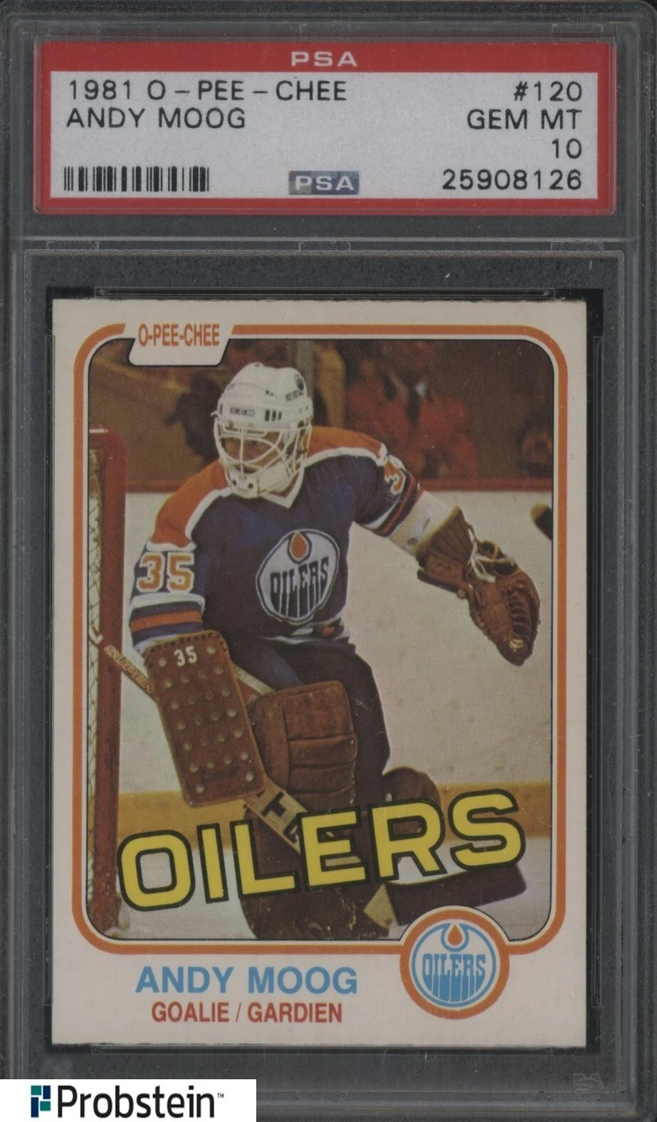 1981-82 O-Pee-Chee OPC Hockey #120 Andy Moog Oilers RC Rookie PSA 10 GEM MINT