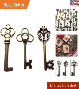 Juego de llaves esqueleto de bronce antiguo único - 30 réplicas grandes, de 2" a 2,4" - Imagen 1 de 8