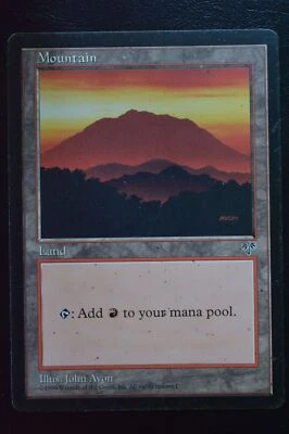 Magic The Gathering MTG MOUNTAIN (RED) Mirage MP Moderately Played - Image 1 of 2