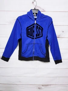 Sudadera con capucha para niñas Guess talla L azul bolsillos con cremallera completa manga larga - Imagen 1 de 10