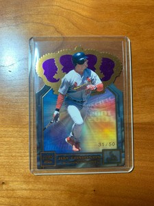 Jim Edmonds 2001 Pacific Gold Crown Die-Cut Purple #31/50