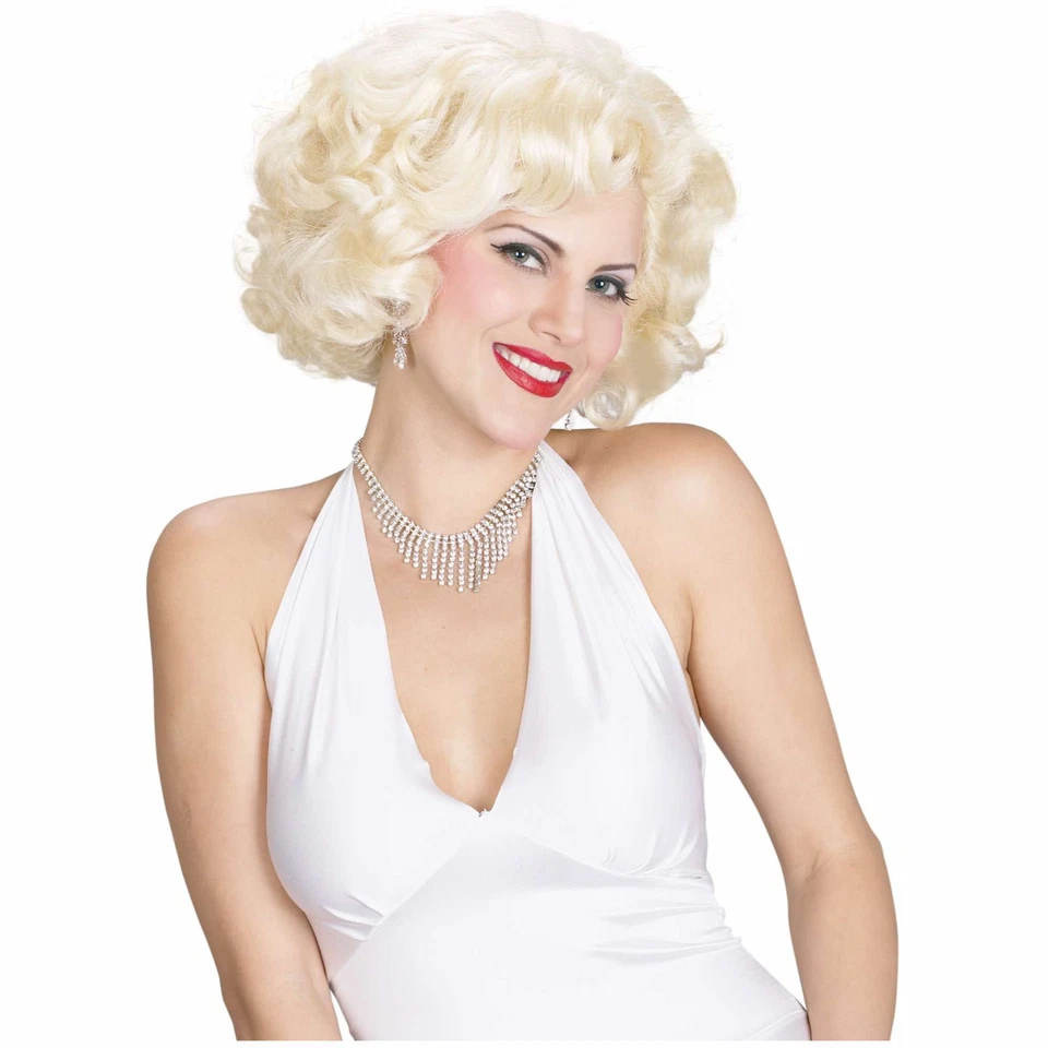 Peruca fantasia feminina loira glamour clássica ícone ícone da Screen Goddess anos 50 - Imagem 1 de 1