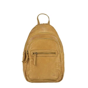 Bear Design Rucksack Leder Cityrucksack BackPack Damenrucksack ocker gelb - Bild 1 von 12