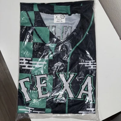 TEXAS RANGERS DEMON SLAYER THEME NIGHT JERSEY 9/9/25 SIZE 2X NIB LIMITED NUMBER - Image 1 of 2