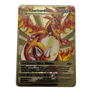 Tarjeta holográfica coleccionable Pokémon Charizard DX HP500 metal dorado nueva con etiquetas - Imagen 1 de 4